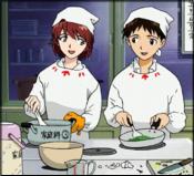 Аниме-игра "SSE: Koutetsu no Girlfriend": Синдзи учится готовить